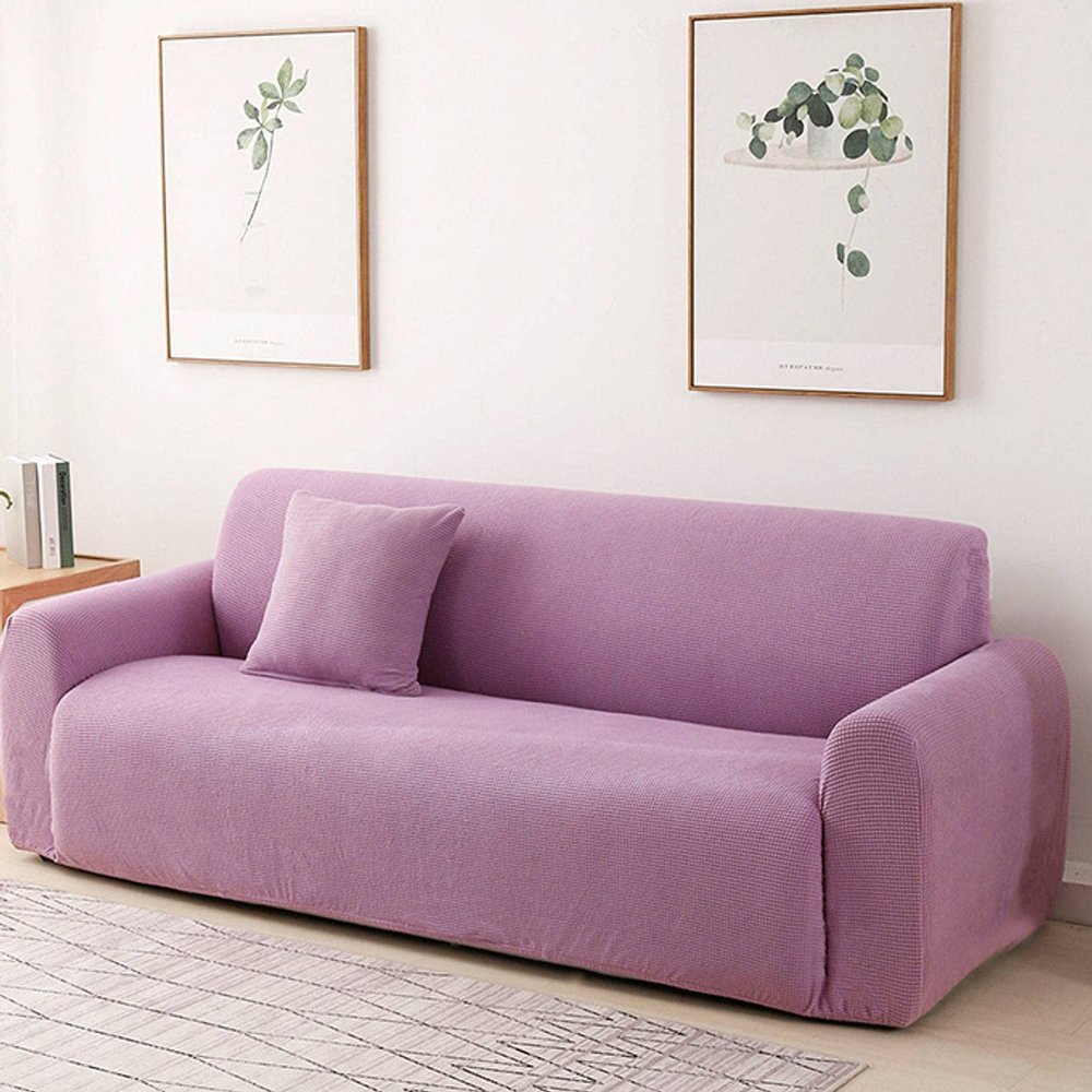Stretch Sofa Slipcover, Purple, 1-Seater, 90–140 cm