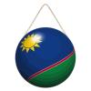 Shabby Chic Namibia Flag Ball Wooden Hanging Sign, 20 x 20 cm view 1