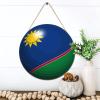 Shabby Chic Namibia Flag Ball Wooden Hanging Sign, 20 x 20 cm view 2