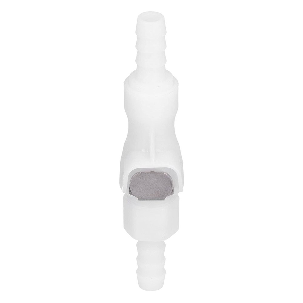 1/4-Inch Food-Grade Plastic Tubing Quick-Disconnect Coupling with Shutoff