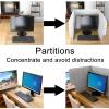 Folding Acoustic Desk Privacy Divider, Gray view 2
