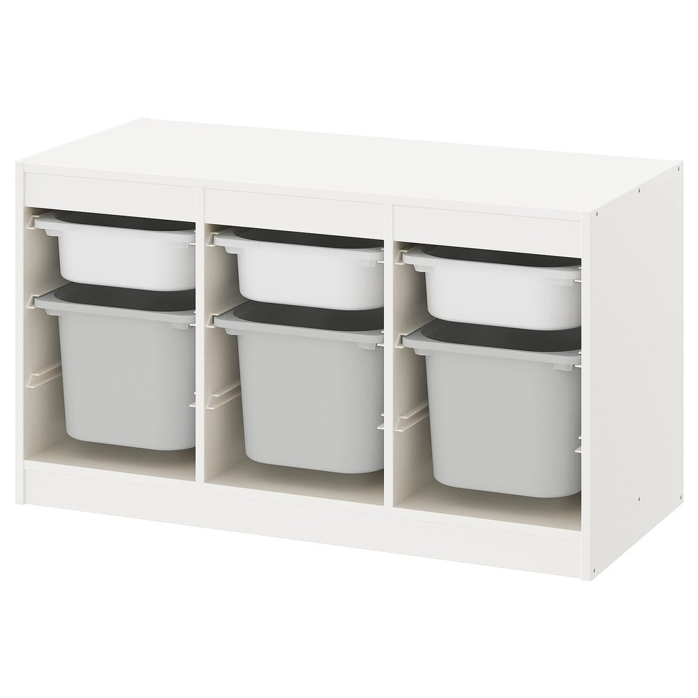 IKEA TROFAST Storage Combination, White/Gray, 99 x 44 x 56 cm