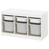 IKEA TROFAST Storage Combination, White/Gray, 99 x 44 x 56 cm view 1