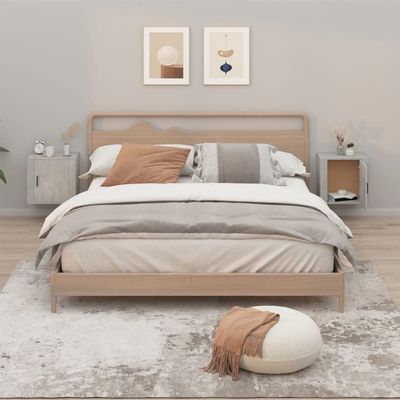 FIRBNUS Wall-Mounted Bedside Tables, 2 pcs, Concrete Gray, 50 x 30 x 47 cm