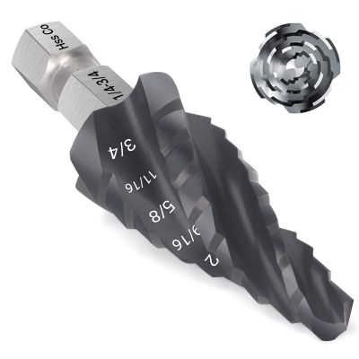 MABLEVI M35 4-Flute Cobalt Step Drill Bit, 0.6–1.9 cm