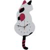 Acrylic Cat Wall Clock with Tail, Silent, Frameless view 1
