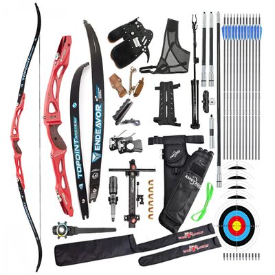 surwolf Recurve Bow Package, 66 in, 24 lb, Right-Handed, Red