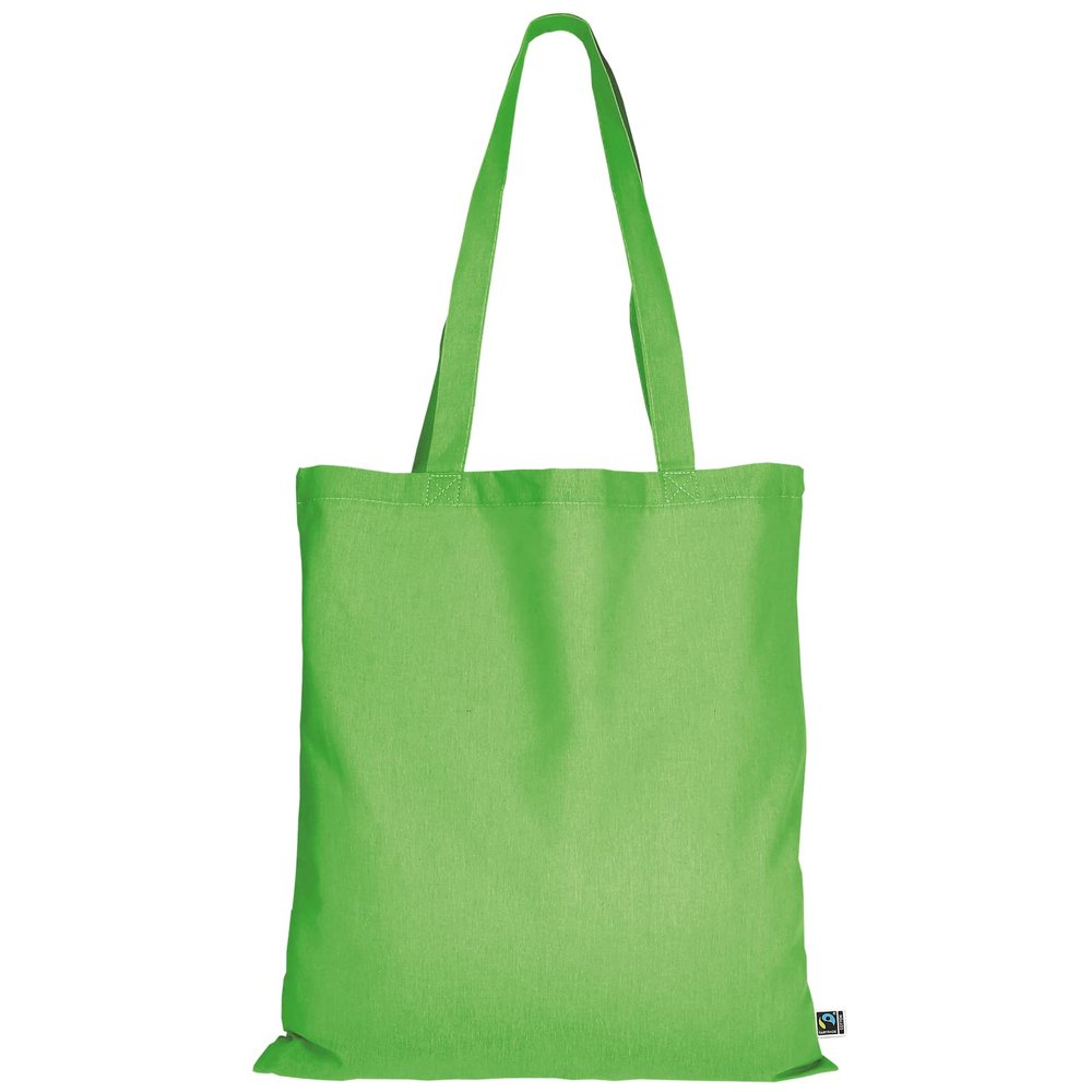 TEXXILLA 50-Pack Fairtrade Cotton Tote Bags, Light Green, 38 x 42 cm
