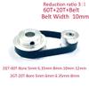 STORKY GT2 Timing Pulley Set, 20T and 60T, 3:1/1:3 Ratio, 10 mm Belt, 240 mm Length view 2