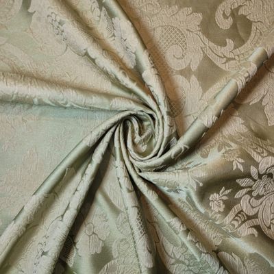 Textile Station Curtain, Embossed, Printed, Solid-Color, Soft, Textured, Chenille, Weight, 150 cm Wide, Golden Damask #2, 2 m