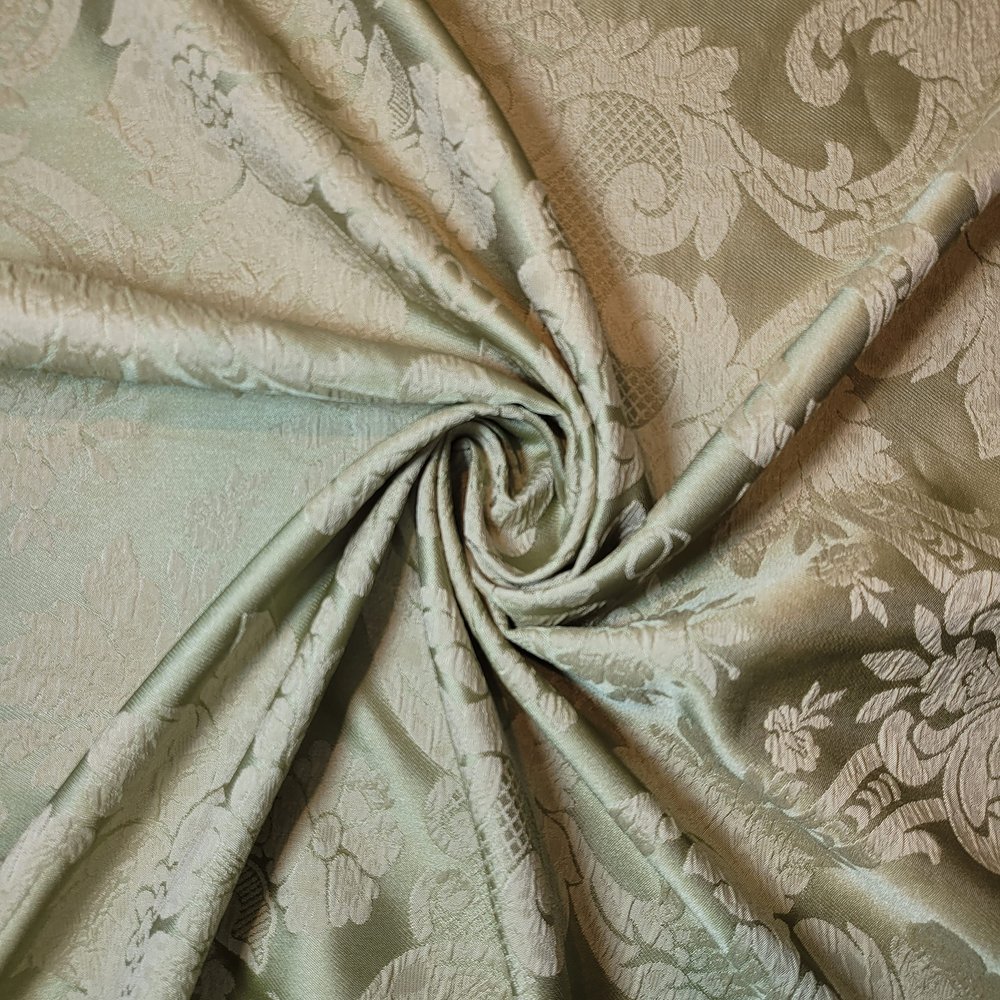 Textile Station Curtain, Embossed, Printed, Solid-Color, Soft, Textured, Chenille, Weight, 150 cm Wide, Golden Damask #2, 2 m
