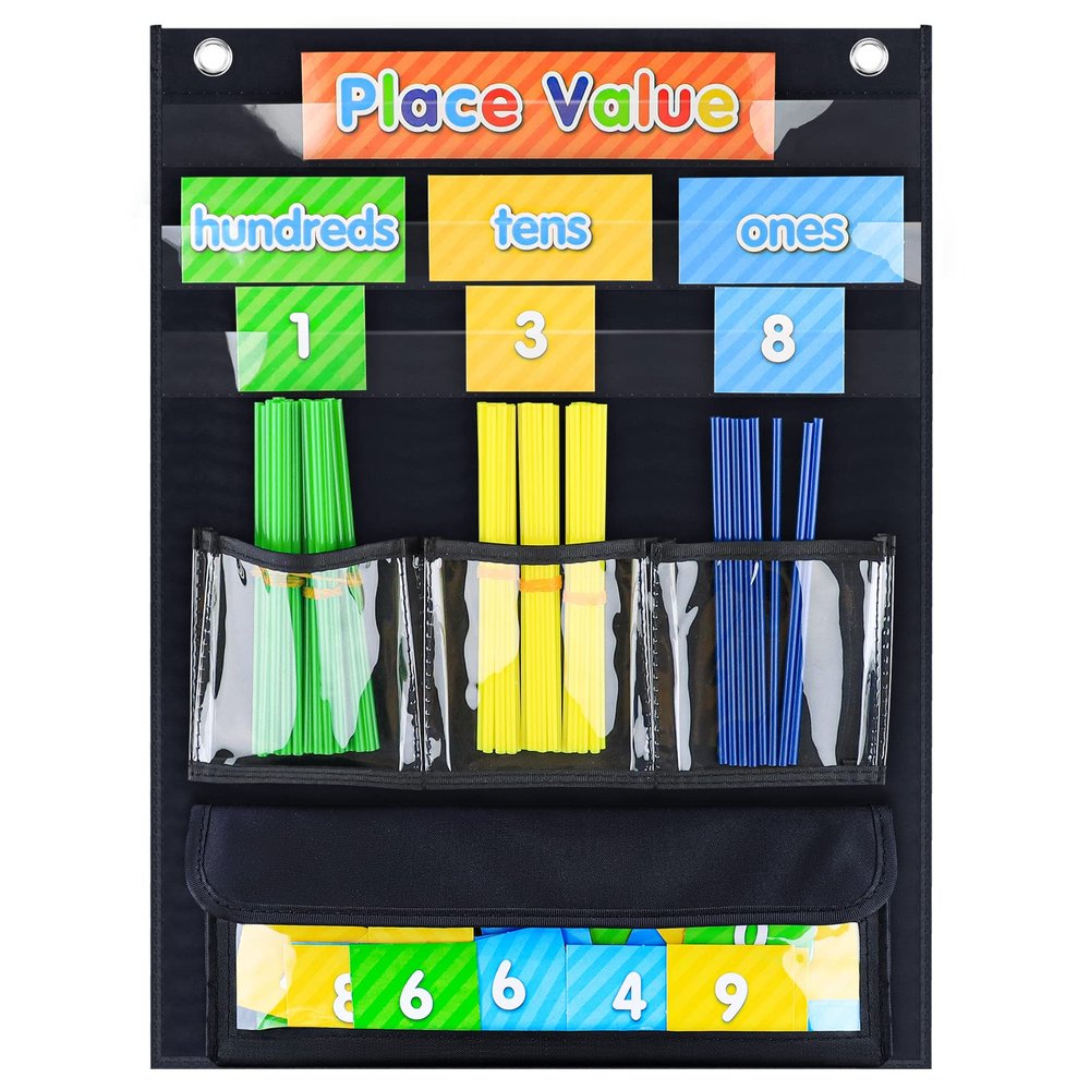 Eamay Pocket Chart for Classroom and Home, Black