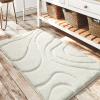 EXDE Soft Shaggy Microfiber Bathroom Rug, Non-Slip, Machine Washable, White, 20 x 32 in view 1