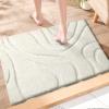EXDE Soft Shaggy Microfiber Bathroom Rug, Non-Slip, Machine Washable, White, 20 x 32 in view 2