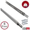 SOTECH 5 Pairs Partial-Extension Drawer Slides KT-15-H27-L246-NF-MS, 246 mm, 15 kg Load Capacity view 2