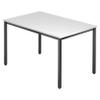 bm Multifunction Table, White, 120 x 80 cm, Black Square Table Leg, D-Series Meeting Table view 1