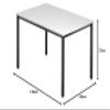 bm Multifunction Table, White, 120 x 80 cm, Black Square Table Leg, D-Series Meeting Table view 2