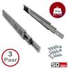 SOTECH 3 Pairs Full-Extension Drawer Slides KV-35-H45-L400-S-MS, 400 mm, 35 kg Load Capacity view 2