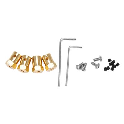SameeHome Brass Hex Adapters for Wheel Hubs, 4-Piece Set, 5 mm/12 mm, for B14 B16 B24 B36 C14 C24 MN D90 D91 RC Cars