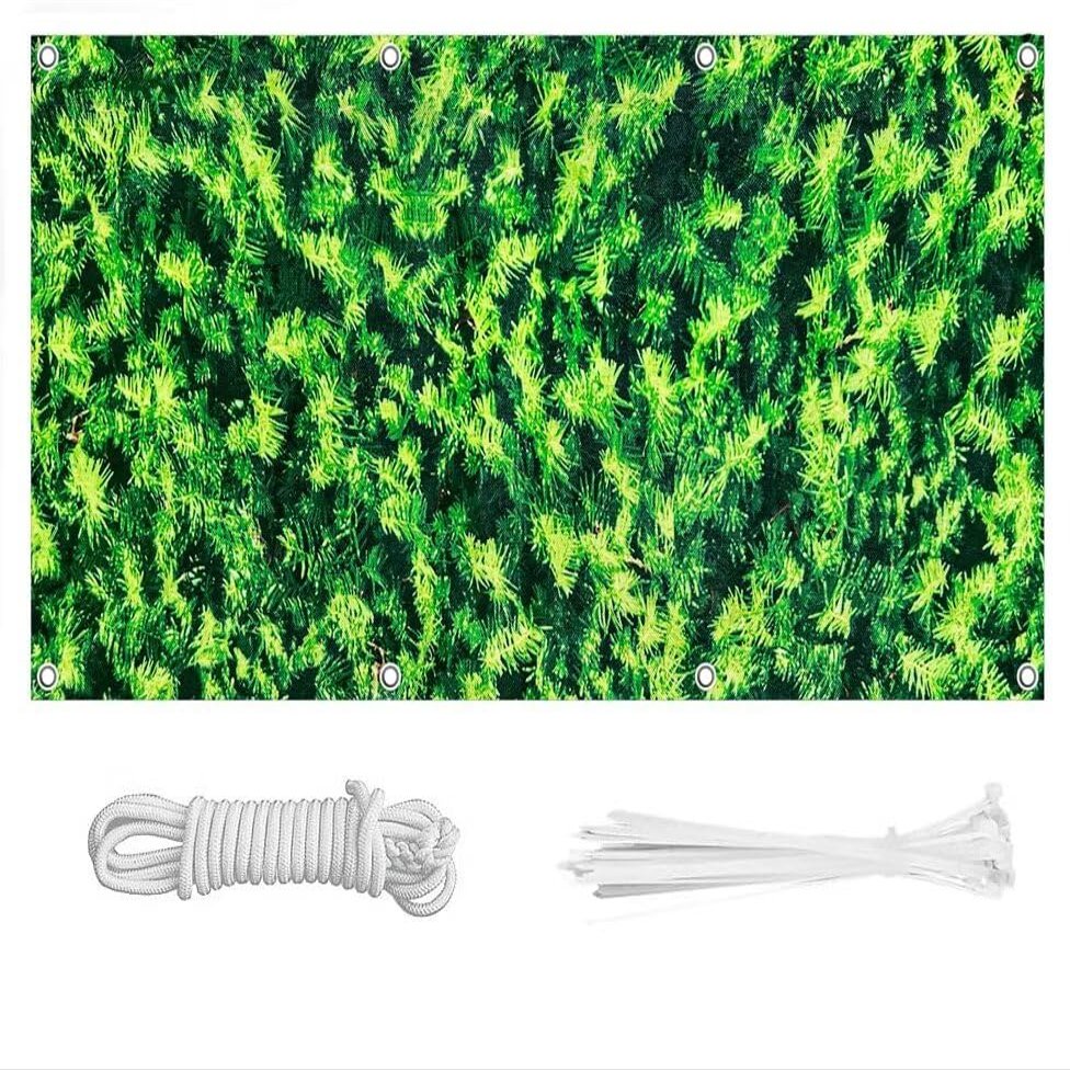 Balcony Privacy Screen 70 x 600 cm, 220 g/m², Green Foliage
