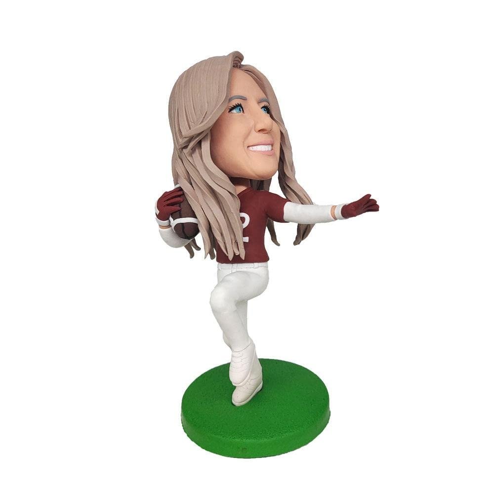 mydedor Custom Rugby Player Bobblehead Figurine, Handmade Personalized Sculpture Gift for Women