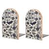 2-Piece Halloween Bat Flower Bookends for Shelves view 1