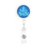 Merry Christmas Blue Neon Sign Retractable Badge Holder view 1