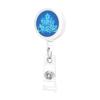 Merry Christmas Blue Neon Sign Retractable Badge Holder view 2