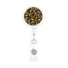 Seamless Leopard Print Animal Yellow Retractable Badge Holder with Alligator Clip view 1