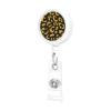 Seamless Leopard Print Animal Yellow Retractable Badge Holder with Alligator Clip view 2