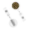 Seamless Leopard Print Animal Yellow Retractable Badge Holder with Alligator Clip view 3
