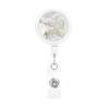 Marble Gold and White Retractable Badge Holder with ID Clip view 1