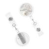 Marble Gold and White Retractable Badge Holder with ID Clip view 3