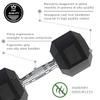 G5 HT SPORT Professional Rubber-Coated Hex Dumbbell, 1–50 kg | Weightlifting for Gym or Home Gym | Ergonomic Non-Slip Grip | Sold Individually (2 x 10 kg) view 4