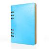 SIMDAO A5 Leather Refillable Notebook, 6-Hole Ring Binder with Loose Pocket, Hardcover, Sky Blue view 1