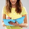 SIMDAO A5 Leather Refillable Notebook, 6-Hole Ring Binder with Loose Pocket, Hardcover, Sky Blue view 4