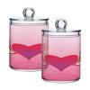 JUMBEAR Pink Q-Tip Holder Organizer, Love with Wings, 2-Pack view 1