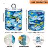 JUMBEAR Q-Tip Holder Organizer Dispenser, Stylish Floral Bathroom Storage Containers for Cotton Swabs, Pads, Floss, 4-Pack view 2