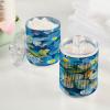 JUMBEAR Q-Tip Holder Organizer Dispenser, Stylish Floral Bathroom Storage Containers for Cotton Swabs, Pads, Floss, 4-Pack view 4