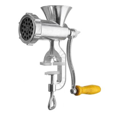 Manual Meat Grinder, Aluminum Alloy, Silver, 23 cm