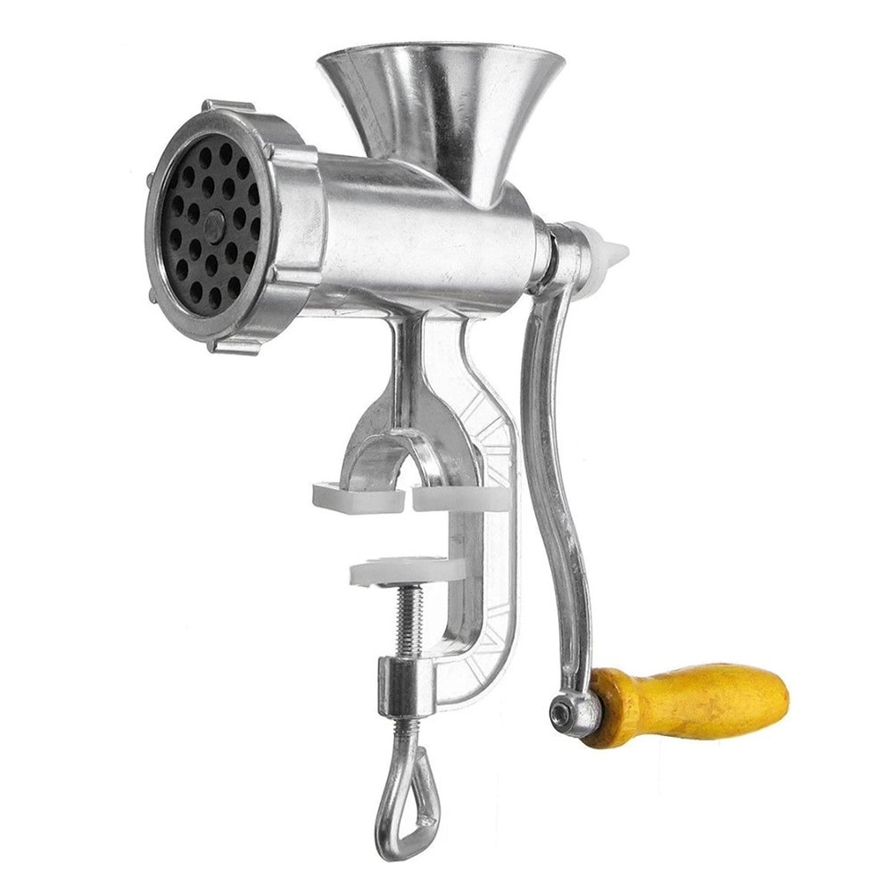 Manual Meat Grinder, Aluminum Alloy, Silver, 23 cm