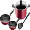 Tefal 5-Piece Pan Set, 20/24 cm Pans + 24 cm Pot, Lid & Spatula, Non-Induction, Nonstick, Thermo-Signal Heat Indicator, Ergonomic Handle, Super Cook B460S584 view 1