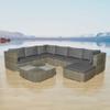 Festnight 8-Piece Gray Rattan Lounge Garden Furniture Set with Cushions view 3
