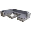 Festnight 8-Piece Gray Rattan Lounge Garden Furniture Set with Cushions view 4