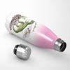 Mikalino Kids' Stainless Steel Water Bottle, Dangerous Dinosaur with Custom Name, Pink-White, 500 ml view 3