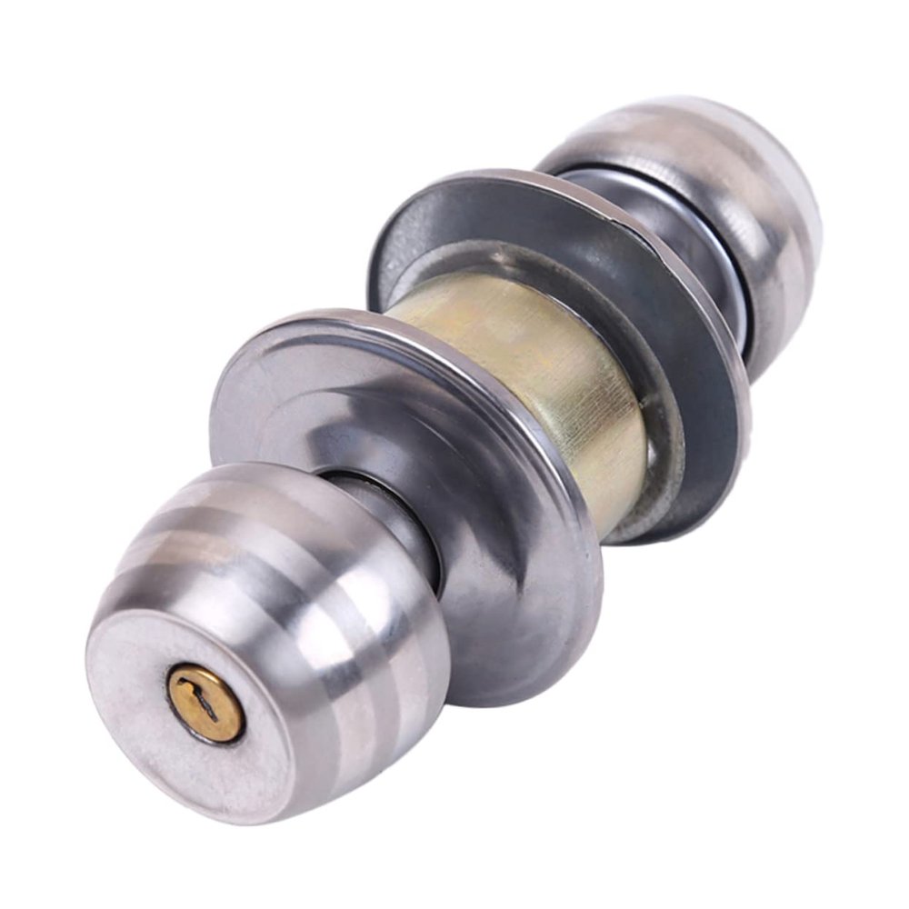 Cabilock Silver Ball Door Lock for Bathrooms and Bedrooms, Stainless Steel
