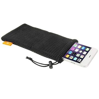 DFV mobile Nylon Fabric Pouch Case with Chain and Bow Closure for Gree Tosot G7 (2021) - Black