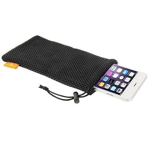 DFV mobile Nylon Fabric Pouch Case with Chain and Bow Closure for Gree Tosot G7 (2021) - Black