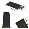 DFV mobile Nylon Fabric Pouch Case with Chain and Bow Closure for Gree Tosot G7 (2021) - Black view 2