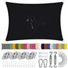 Ziligengsheng Rectangular Sun Shade Sail 2 x 5.5 m, Waterproof, Black view 1